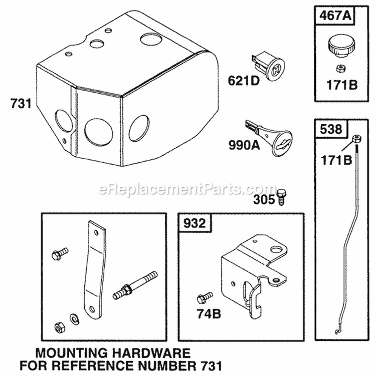 Sno Guard Diagram and Parts List for 252416-0734-01  Briggs and Stratton Engine